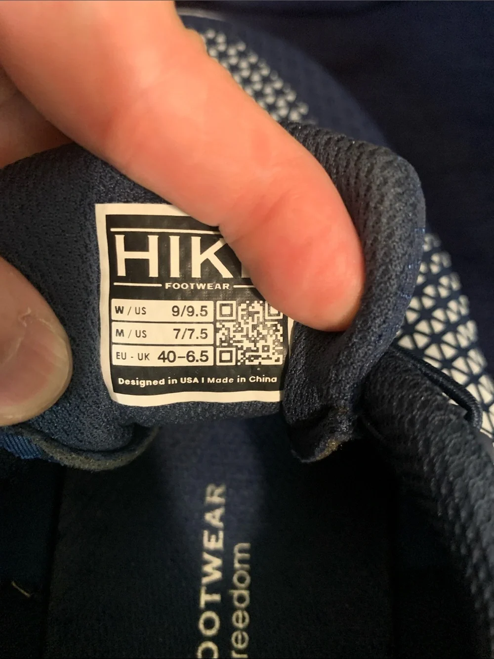 HF Men’s Athletic Shoes in Navy and White with Quick-Pull Closure